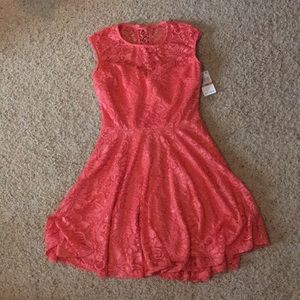 lace up pink dress